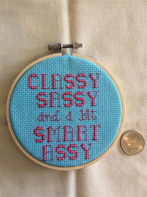 Classy Sassy And A Bit Smart Assy Finished Cross Stitch Etsy Classy
