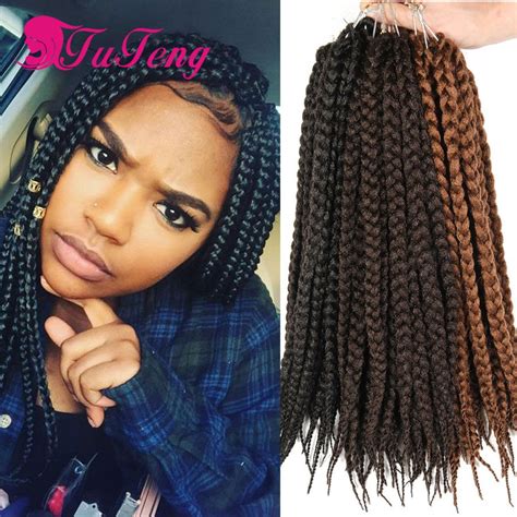 Box braids is the classic protective hairstyle for women with natural hair! crochet box braids 12 inch box braid extensions 80g/pack Top crochet braids synthetic hair bu ...