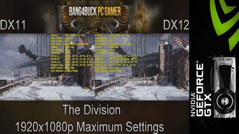 The Division Dx11 Vs Dx12 Performance Gtx 1080 I7 5960x 45ghz