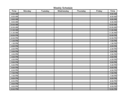 8 Best Images Of Printable Blank Weekly Schedule Free Printable Blank