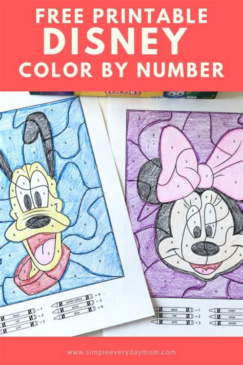 Free Disney Color By Number Printables For Kids Disney Colors Disney