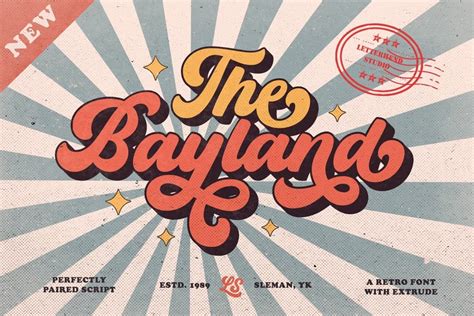The Bayland Retro Script Font Dafont Free