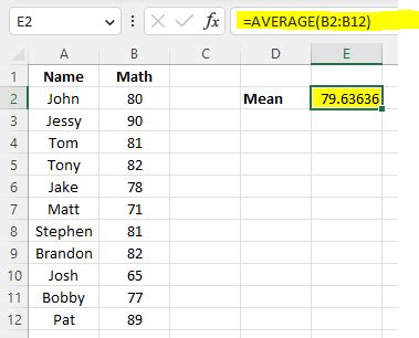How To Calculate Mean In Excel