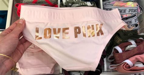 10 Count Victorias Secret Pink Logo Panty Underwear Heart Move Low