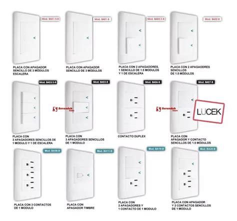 Kit 66 Placas Armadas Blanca Lucek Modelos Contacto Apagador