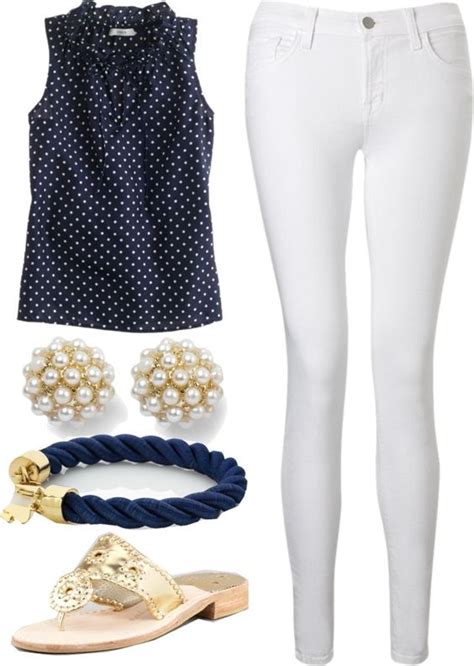 Preppy Summer Outfit By Elizabethandre Liked On Polyvore Makeup