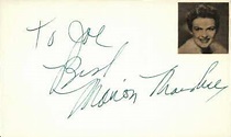 Marion Marshall D.2018 Actress Perry Mason Signed 3" x 5" Index Card | eBay