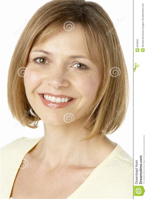 Middle Aged Woman Smiling Stock Image Image 8755031