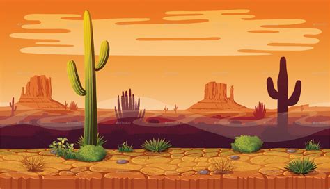 Horizontal Seamless Background Of Arizona Landscape Arizona Landscape