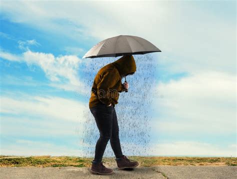 Holding Umbrella In The Sun Stock Image Image Of Person Single