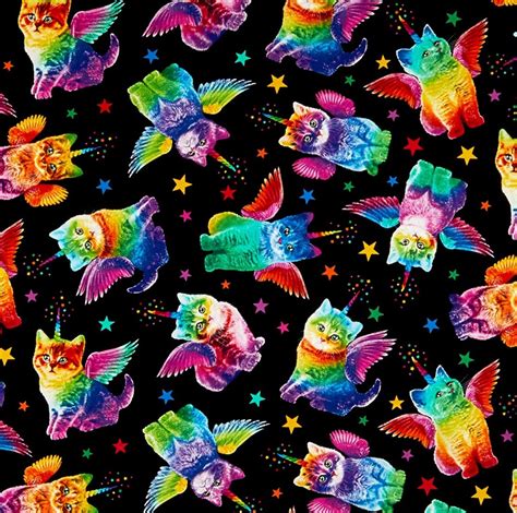 Rainbow Unicorn Cats Cat C7198 Black