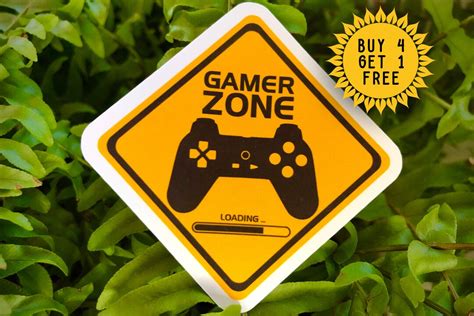 Gamer Zone Warning Sign Sticker Etsy