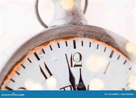 Vintage Alarm Clock Is Showing Midnight It Is Twelve O Clock