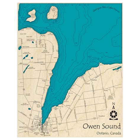 Owen Sound 3d Custom Wood Map Lake Art Llc
