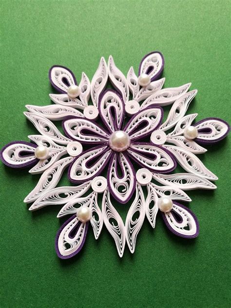 Quilled Snowflake Christmas Tree Ornament Paper Snowflake Etsy In