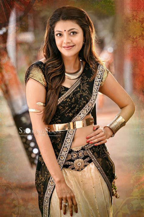 Kajal Agarwal In Half Saree From Govindudu Andarivadele Movie Stylish