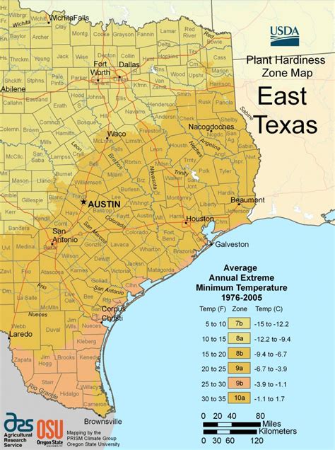 East Texas Plant Hardiness Zone Map • Mapsof Texas Growing Zone Map