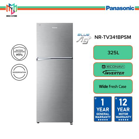 Panasonic Nr Tv341bpsm 325l Inverter Energy Saving 2 Door Top Freezer