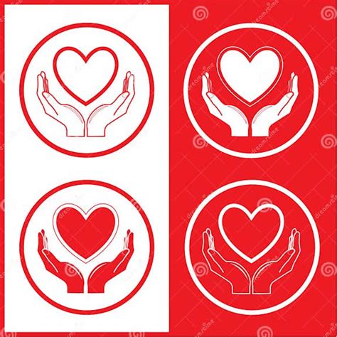 Vector Heart And Hands Icons Stock Vector Illustration Of Love Icon