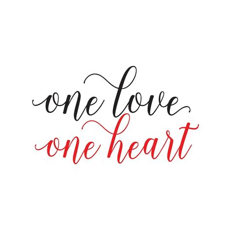 Premium Vector One Love One Heart Lettering