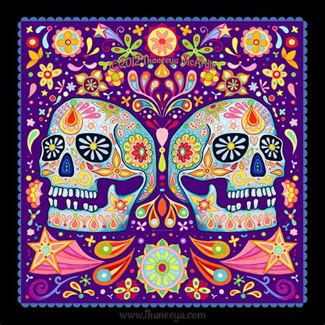 Sugar Skull Art Colorful Day Of The Dead Art By Thaneeya Mcardle