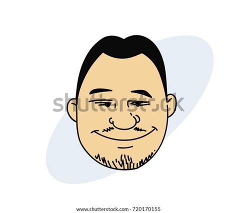 Happy Chinese Man Face Hand Drawn Stock Vector Royalty Free 720170155
