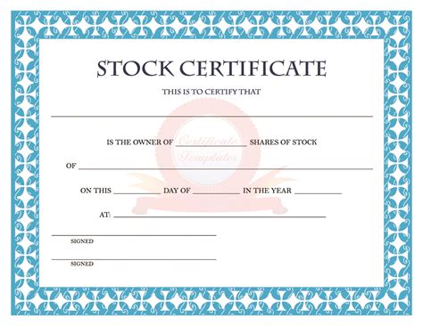 Printable Stock Certificate Format In Word Printable Templates