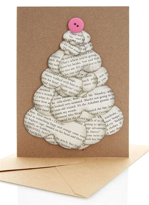 We have a pop culture treat for you today! This Christmas tree card made out of Harry Potter pages ...