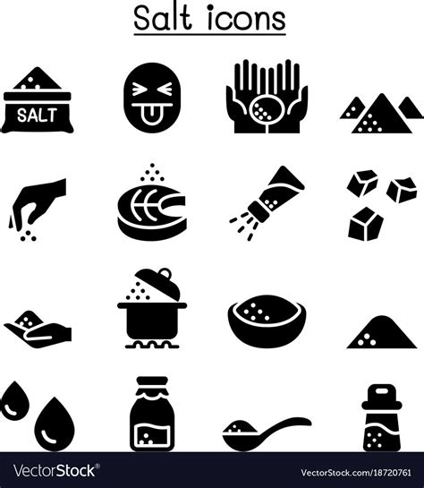 Salt Icon Set Graphic Design Royalty Free Vector Image