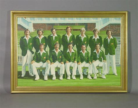 Painting Depicts Australian Cricket Team 1977 Centenary Test