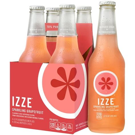 Izze Sparkling Grapefruit Juice Beverage 12 Fl Oz 4 Count Walmart