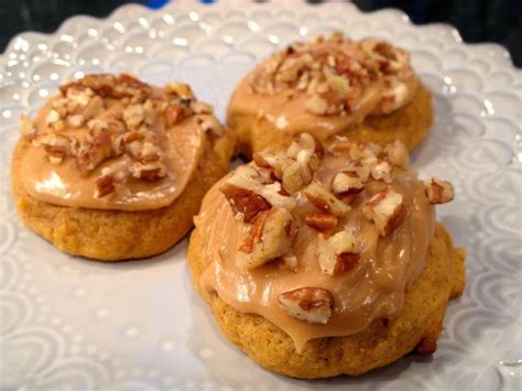 Soft Pumpkin Cookies With Brown Sugar Pecan Frosting By Cobbs Hill