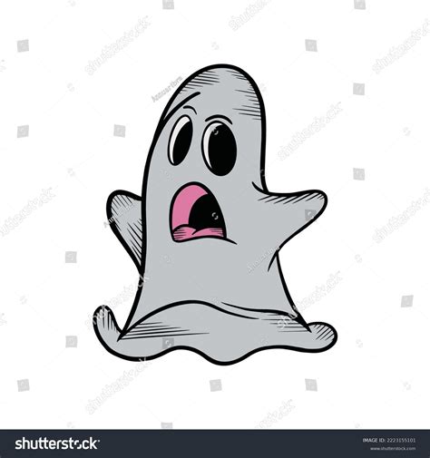 Funny Unique Shocked Ghost Images Stock Vector Royalty Free