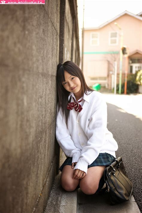 Mayumi Yamanaka Mayumi Yamanaka Japanese Cute Idol Sexy Schoolgirl Uniform Sitting On The