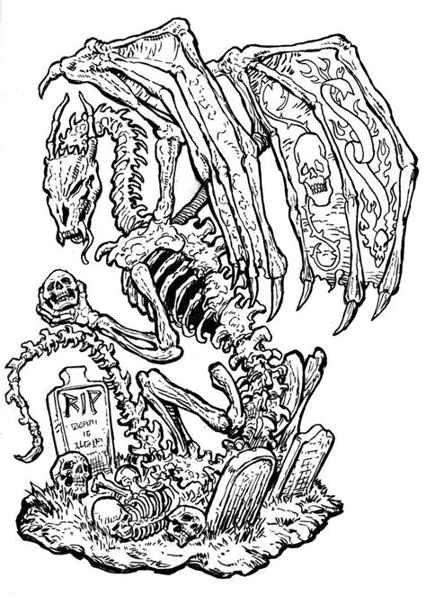 Skeleton Dragon By Bankster On Deviantart Skeleton Art Dragon Dragon Images