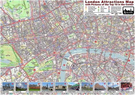 London Attractions Map Pdf Printable On A4 And A3 In 2021 London