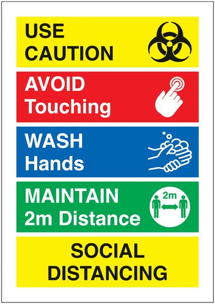 Social Distancing Use Caution Sign 1m2m Seton