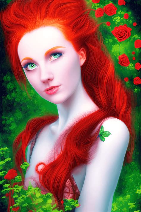 Red Hair Green Eyes Irish Girl Dancing · Creative Fabrica