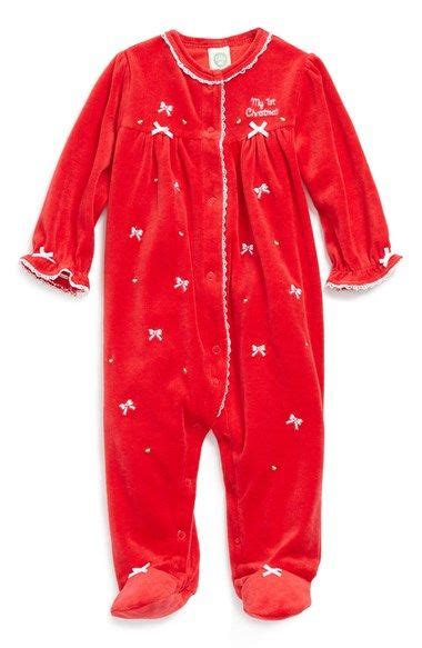 Little Me My First Christmas Velour One Piece Baby Girls