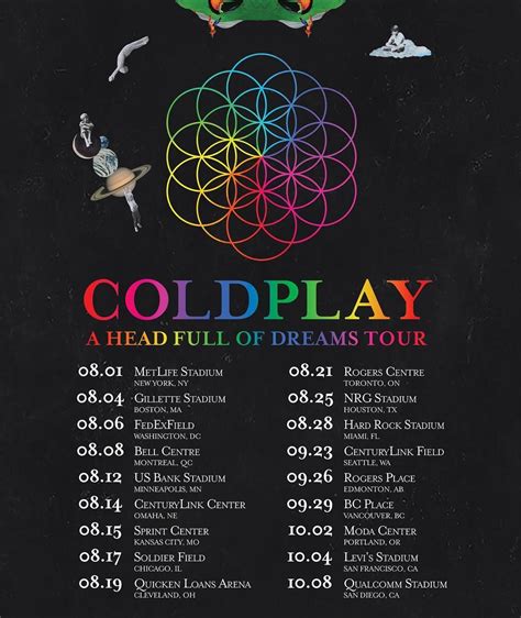 Coldplay North American Tour Dates Coldplay Ahfodtour