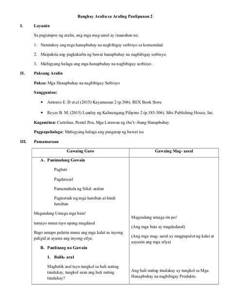 Sample Of Semi Detailed Lesson Plan In Araling Panlipunan Grade 1