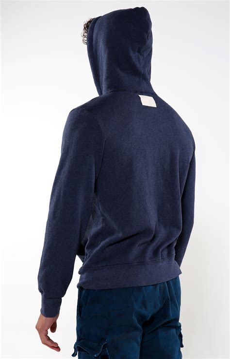 Mens Blue And Red Iron Hoodie Golden Aesthetics