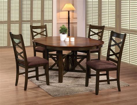 Liberty furniture hearthstone 5 piece 60 inch round drop. Round Dining Table Set with Leaf - HomesFeed