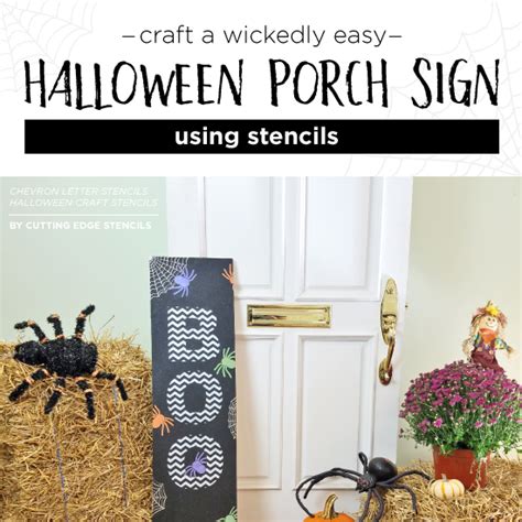 Craft A Wickedly Easy Halloween Porch Sign Using Stencils Stencil Stories