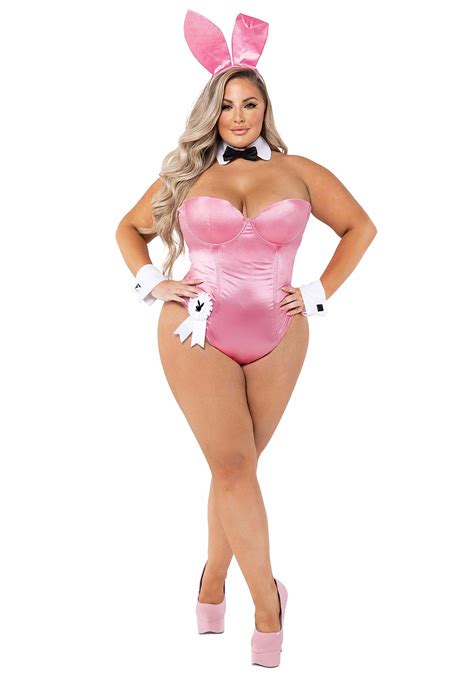 Women S Plus Size Pink Playbabe Bunny Costume