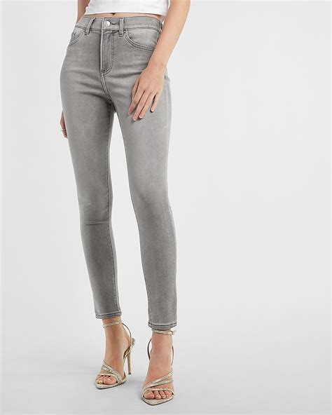 express high waisted knit gray skinny jeans in gray express style trial