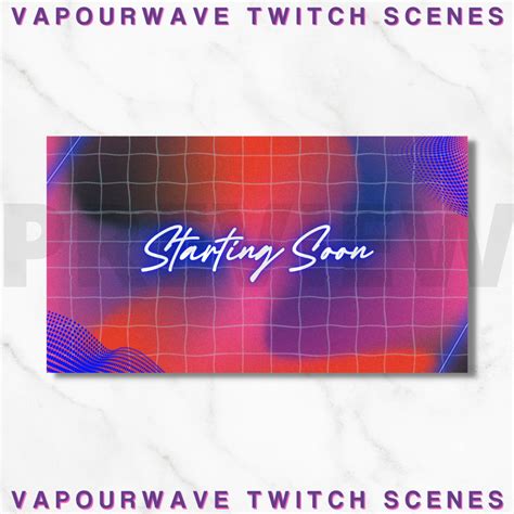 Vaporwave Twitch Stream Scenes Overlay Package Etsy