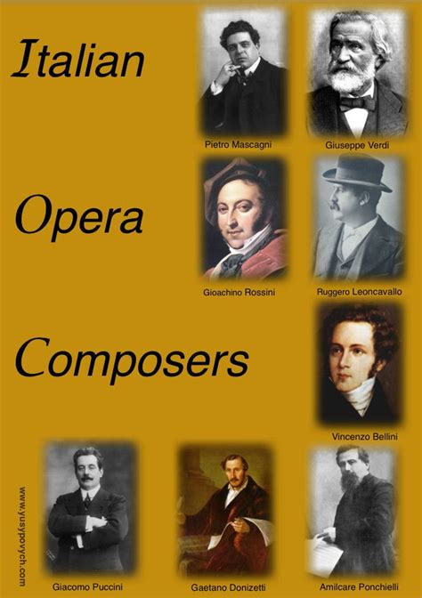 Famous Italian Operas Opera Music Opera Opera Singers
