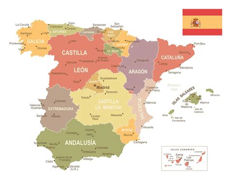 Mapa De Las Regiones De España Mapa Político Y Estatal De España