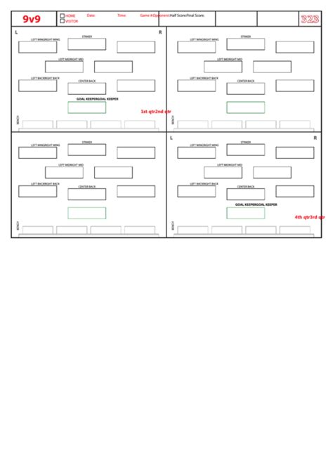 Fillable Soccer Formation Lineup Sheet 9v9 3 2 3 Printable Pdf Download